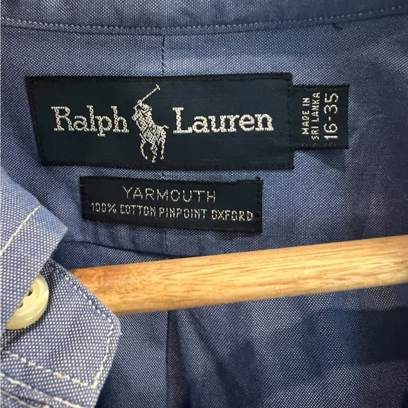 Ralph Lauren Yarmouth Size 16-35 Long Sleeve Dress Shirt Preppy Classic Icon - Picture 2 of 7